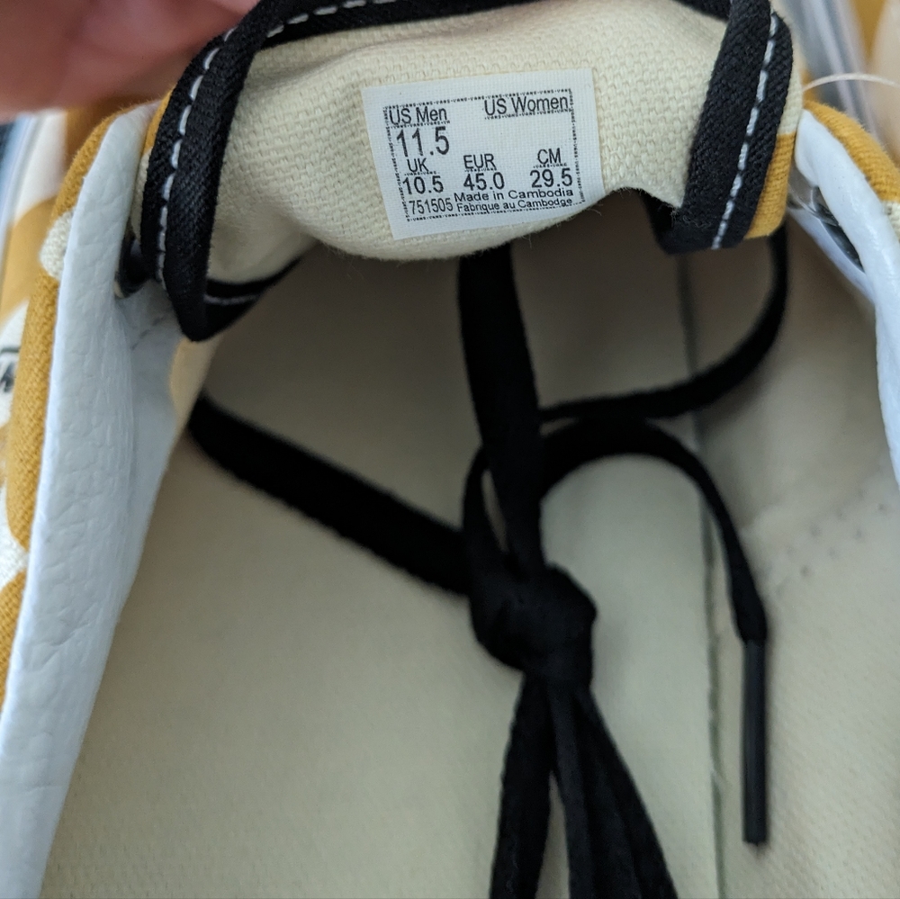 Vans Era Big Check Men 11.5 Yolk Yellow And White Classic 072026 - Picture 8 of 10